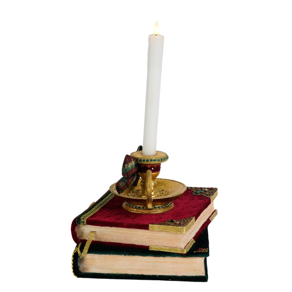 Load image into Gallery viewer, Katherine's Collection Stacked Books with Chamber Stick
