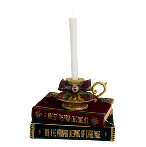Katherine's Collection Stacked Books with Chamber Stick
