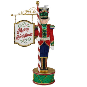 Katherine's Collection Toy Soldier with Sign