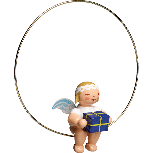 Wendt & Kuhn Christmas Tree Angel in Ring, with Gift