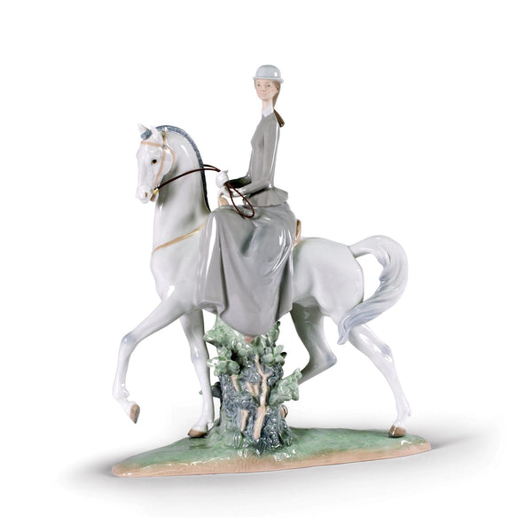 Load image into Gallery viewer, Lladro Woman on Horse Figurine
