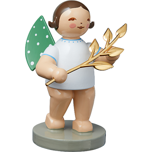 Wendt & Kuhn No. 15, The Mindful One, Angel with Branch - Gold-plated Figurine