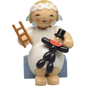 Wendt & Kuhn Marguerite Angel, Sitting, with Prune Doll and Ladder Figurine