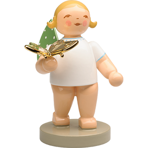 Wendt & Kuhn No. 13, Dreamer, Angel with Butterfly - Gold-plated Figurine
