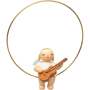 Wendt & Kuhn Christmas Tree Angel in Ring, with Guitar Figurine