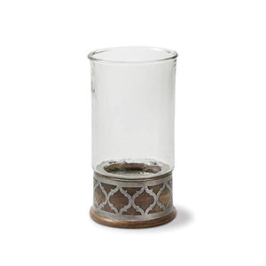 GG Collection Wood and Inlay Metal Heritage Collection 15.5-Inch Tall Candleholder