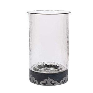 GG Collection Gray-Washed Metal-Inlay Candleholder
