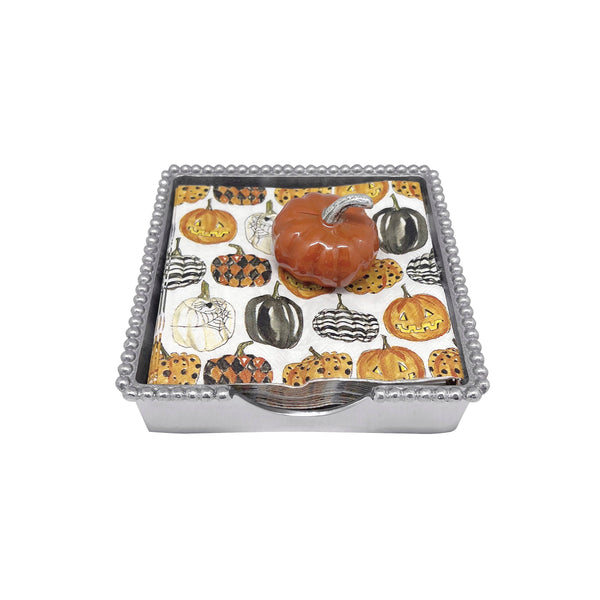 Load image into Gallery viewer, Mariposa Halloween Pumpkin (1284) Beaded Napkin Box Set
