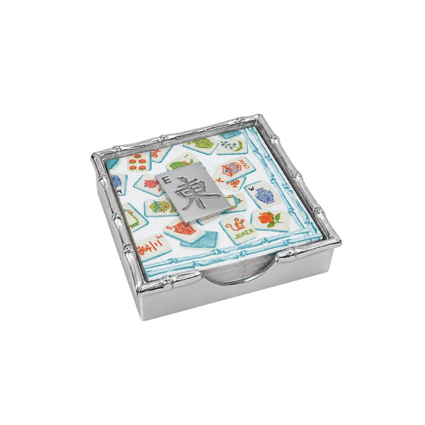 Load image into Gallery viewer, Mariposa Mahjong Tile (3384) Bamboo Napkin Box Set
