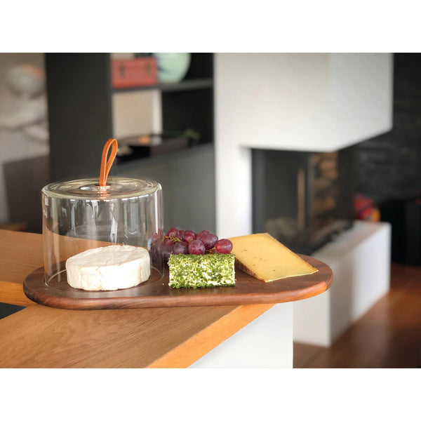 Load image into Gallery viewer, Philippi Walnut Cheese Board With Glass Cover
