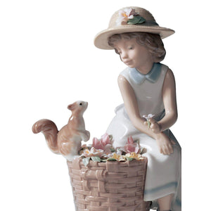 Lladro Hello Little Squirrel! Girl Figurine