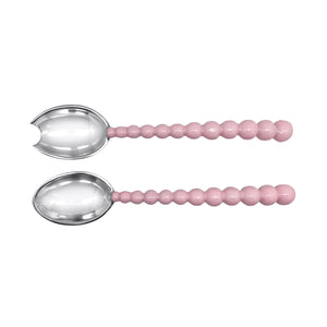 Mariposa Pearled Large Pink Salad Servers