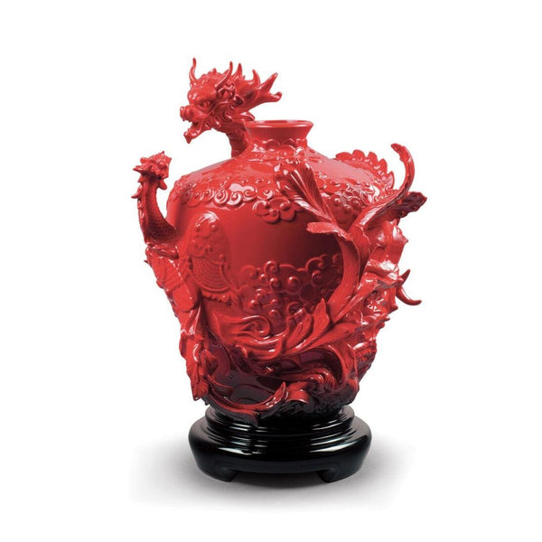 Load image into Gallery viewer, Lladro Dragon and Phoenix Vase
