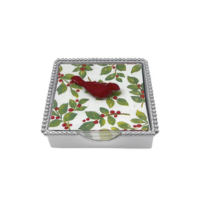 Mariposa Red Cardinal (4031) Beaded Napkin Box Set