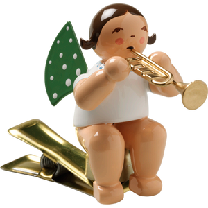 Wendt & Kuhn Angel with Trumpet, on Clip Figurine