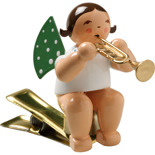 Wendt & Kuhn Angel with Trumpet, on Clip Figurine