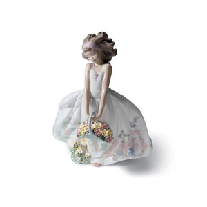 Lladro Wild Flowers Girl Figurine