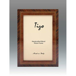 Tizo Design Crosshatch Inlaid Brown 5x7 Wood Frame