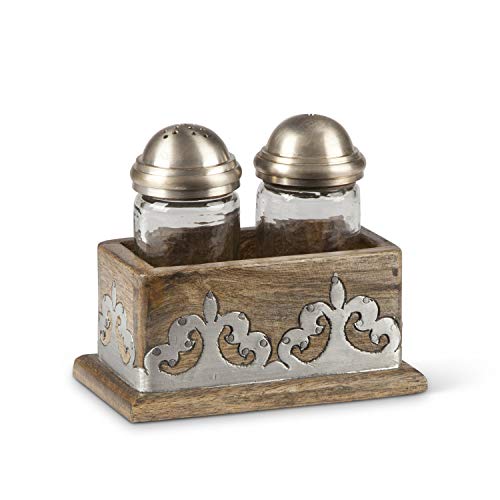 GG Collection Heritage Collection Wood and Metal Inlay Salt & Pepper Set