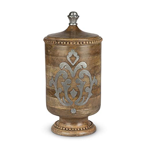 GG Collection Wood and Metal Inlay Large Heritage Collection Canister
