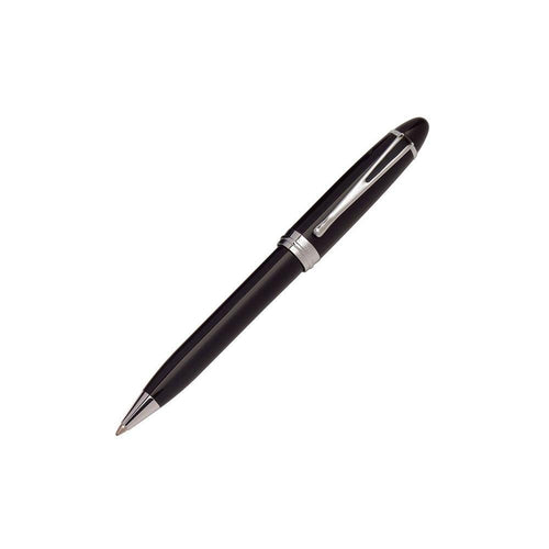 Aurora Ipsilon De Luxe Black Ballpoint Pen with Chrome Trim