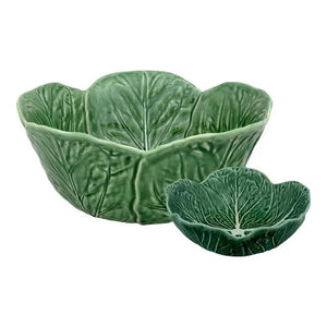 Bordallo Pinheiro Cabbage Natural 5 Pieces Salad Serving Set Green