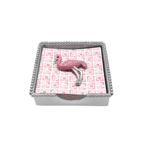 Mariposa Pink Flamingo (4258P) Beaded Napkin Box Set