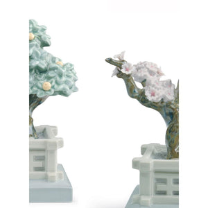 Lladro Japanese Tree Pots Figurine