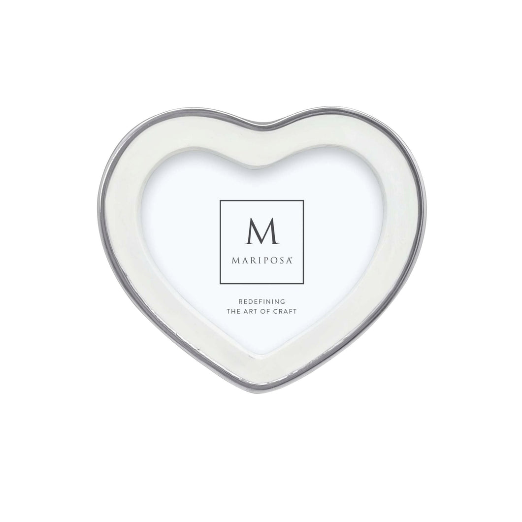 Mariposa Signature White Heart 4x6 Frame