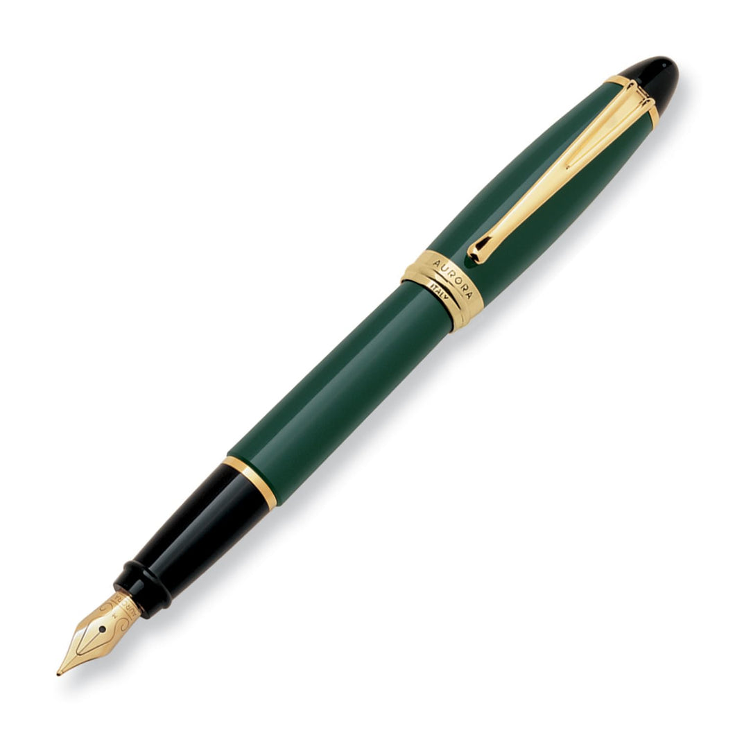 Aurora Ipsilon Resin Green Fountain Pen, Medium Nib