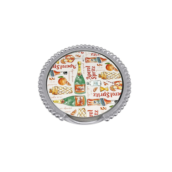 Load image into Gallery viewer, Mariposa Orange and Aperol Spritz Beaded Coaster Set
