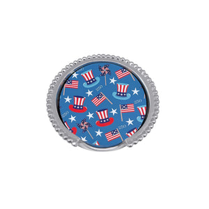 Mariposa Uncle Sam Hat 250 Celebration Beaded Coaster Set
