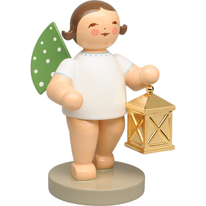 Wendt & Kuhn No. 18, The Faithful One, Angel with Lantern - Gold-plated Figurine