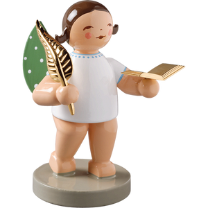 Wendt & Kuhn No. 6, Poet, Angel with Book and Quill - Gold-plated Figurine