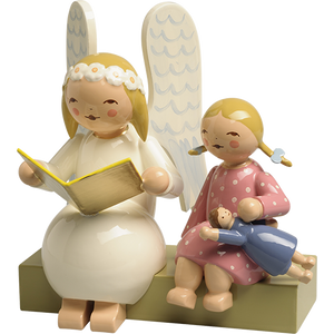 Wendt & Kuhn Marguerite Angel on Bench, with Girl Figurine