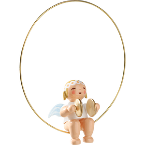 Wendt & Kuhn Christmas Tree Angel in Ring, with Cymbals Figurine