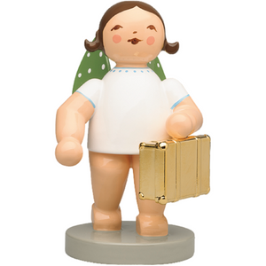 Wendt & Kuhn No 11, Globetrotter, Angel with Suitcase, Gold-plated