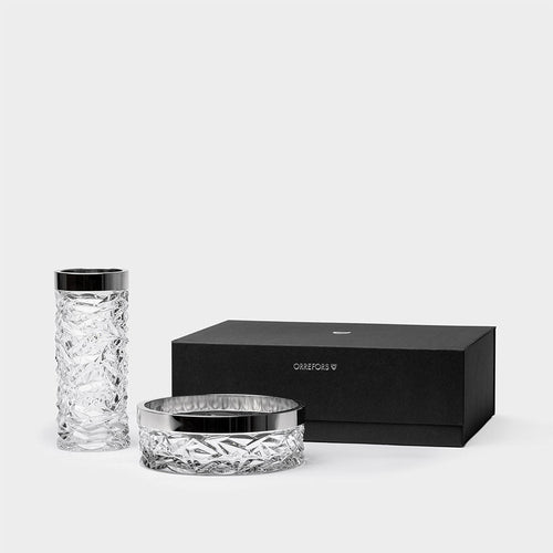 Orrefors Carat Bowl & Vase Bundle