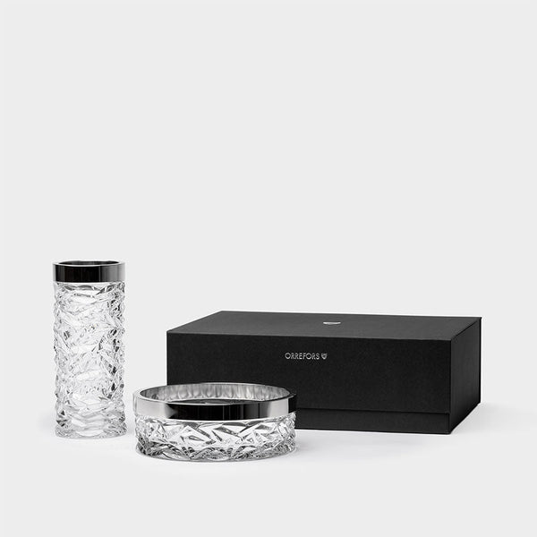 Load image into Gallery viewer, Orrefors Carat Bowl &amp; Vase Bundle

