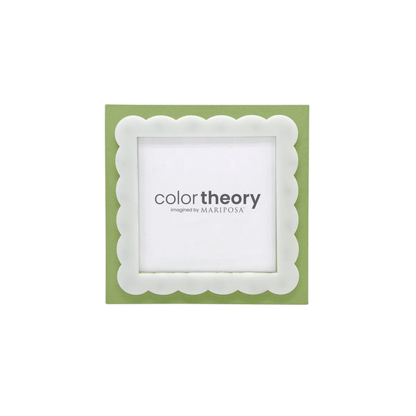 Load image into Gallery viewer, Mariposa Meadow Green Scallop 4x4 Frame
