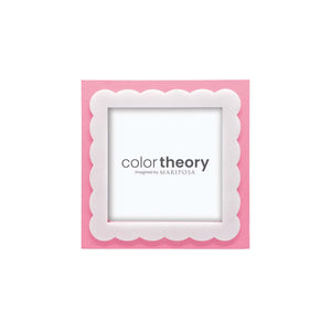 Mariposa Pink with White Scalloped Acrylic Border 4x4 Frame
