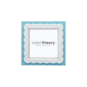 Mariposa Sky Blue with White Scalloped Acrylic Border 4x4 Frame