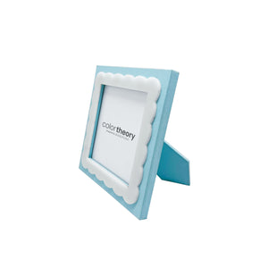Mariposa Sky Blue with White Scalloped Acrylic Border 4x4 Frame