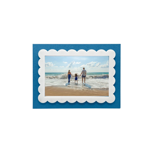 Load image into Gallery viewer, Mariposa Denim Blue Scallop 4x6 Frame
