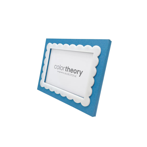 Load image into Gallery viewer, Mariposa Denim Blue Scallop 4x6 Frame
