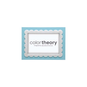 Mariposa Sky Blue with White Scalloped Acrylic Border 4x6 Frame