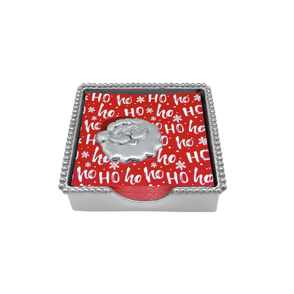 Load image into Gallery viewer, Mariposa Happy Santa (6103) Beaded Napkin Box Set
