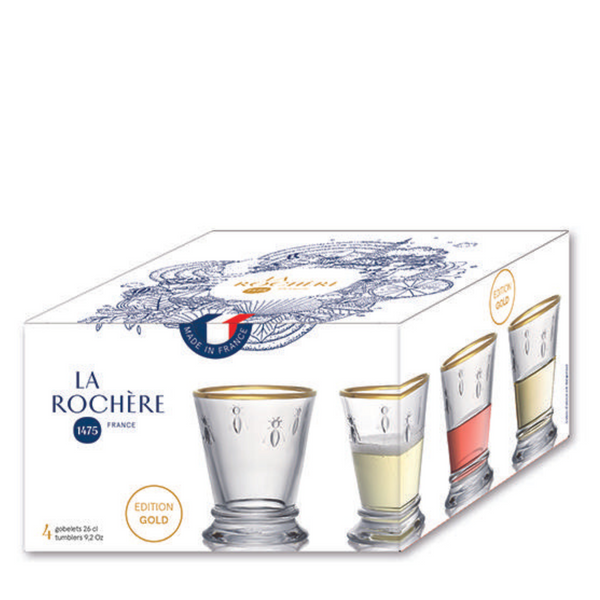 Load image into Gallery viewer, La Rochere Bee Tumbler Ltd Ed Gold Rim - Set of 4
