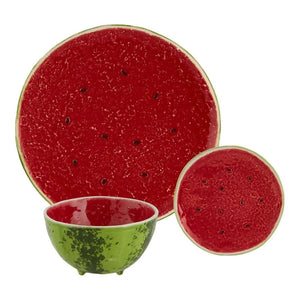 Bordallo Pinheiro Watermelon 12 Pieces Set with Bowl