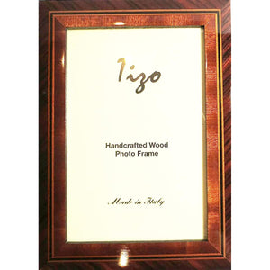 Tizo Design Crosshatch Inlaid Brown 4x6 Wood Frame